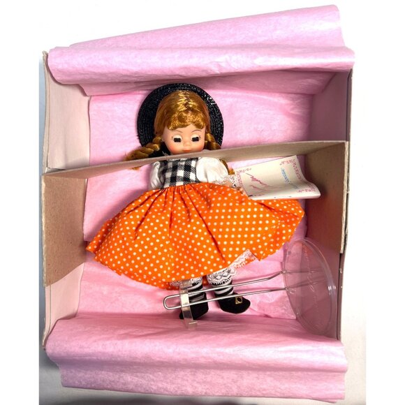 Madame Alexander Miniature Showcase Doll With Orange Polka Dot Dress & Signed St - Picture 6 of 8